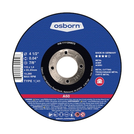 Osborn Cut T01, 5 X .045 X 7/8, A 60 1120240572